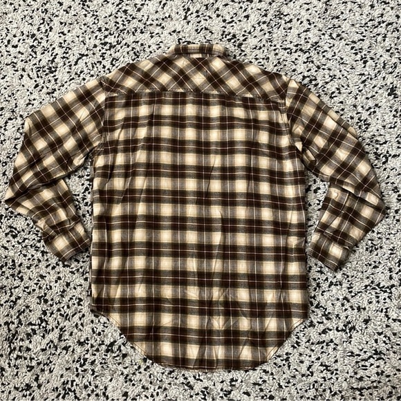 Levi's Long Sleeve Brown Plaid Lightweight Flannel Button Down Shirt Men's Small - Picture 11 of 11